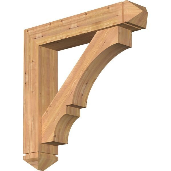 Balboa Arts and Crafts Smooth Bracket w/ Offset Brace, Western Red Cedar, 7 1/2